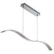 RRP £186 2076SS Wing Bar Pendant - Satin Silver Metal