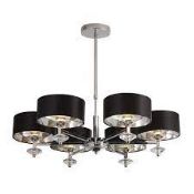 RRP £300 7656-6CC B21 tario 6Lt Ceiling Pendant - Chrome & Black Shade