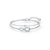 RRP £190 Swarovski Infinity Heart Bangle & Swarovski Pave Stud Earrings