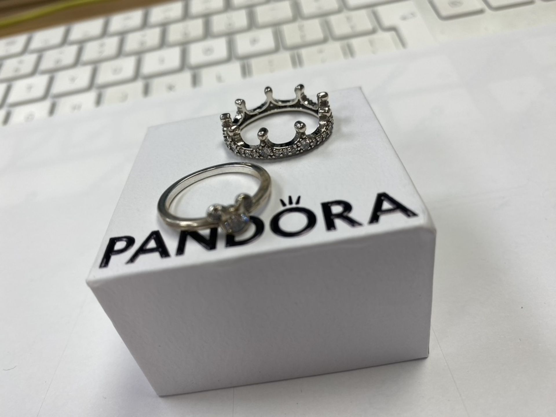 RRP £110 Pandora Crown Ring & Pandora Minnie Mouse Ring - Image 2 of 3
