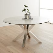 RRP £1000 Brand New Factory Sealed Arighi Bianchi Dining Table128.2X128.2X9.4Cm (2 Box'S ) (36Kg & 8