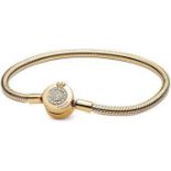 RRP £170 Pandora Gold Sparkling Crown Child Bracelet & Pandora Child Heart Starter Charm Bracelet