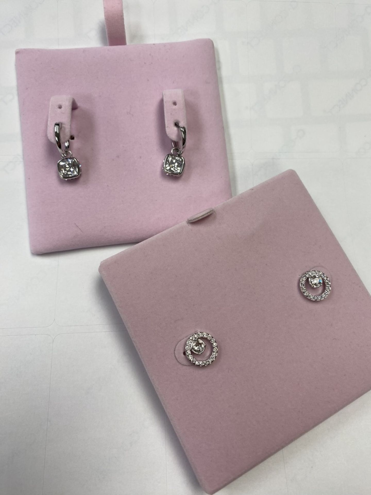 RRP £118 Swarovski Creativity Stud Earrings & Swarovski Small Hoop Drop Earrings - Image 3 of 3