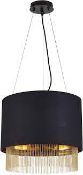 RRP £110 8723-3BK Fringe 3Lt Ceiling Pendant - Black Shade & Gold Chain