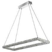 RRP £300 7012CC Clover Rectangular Pendant - Chrome & Clear Glass