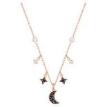 RRP £155 Swarovski Moon & Stars Necklace & Swarovski Black Swan Pendant