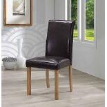 RRP £240 Ex Display Brown Leather Style Dining Chairs X2 (1 Needs Attention)