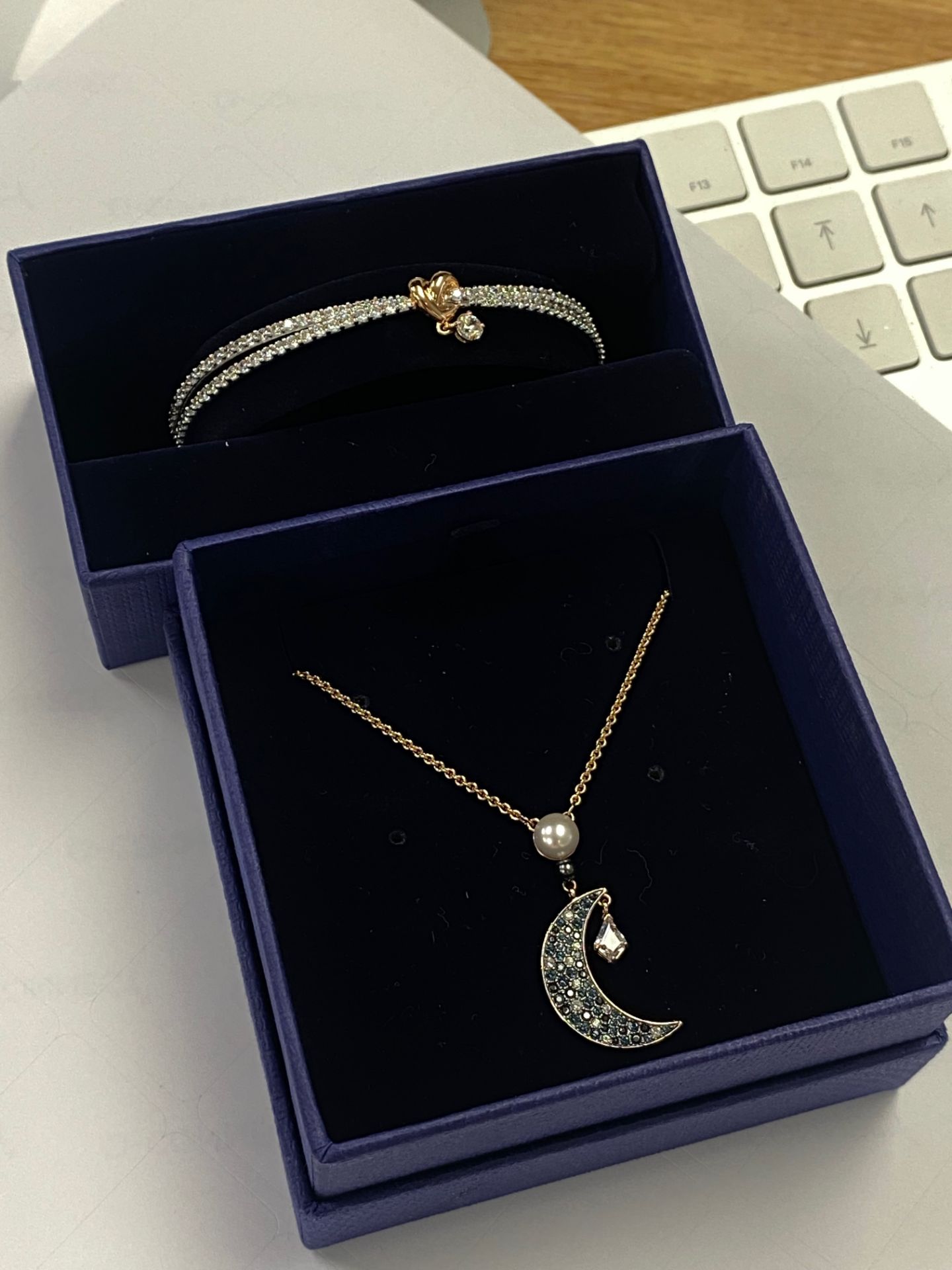RRP £240 Swarovski Lifelong Heart Bracelet &Swarovski Moon Luna Necklace - Image 4 of 5