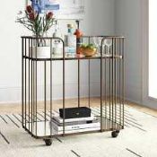 RRP £300 Boxed Mercury Row Drinks Trolley