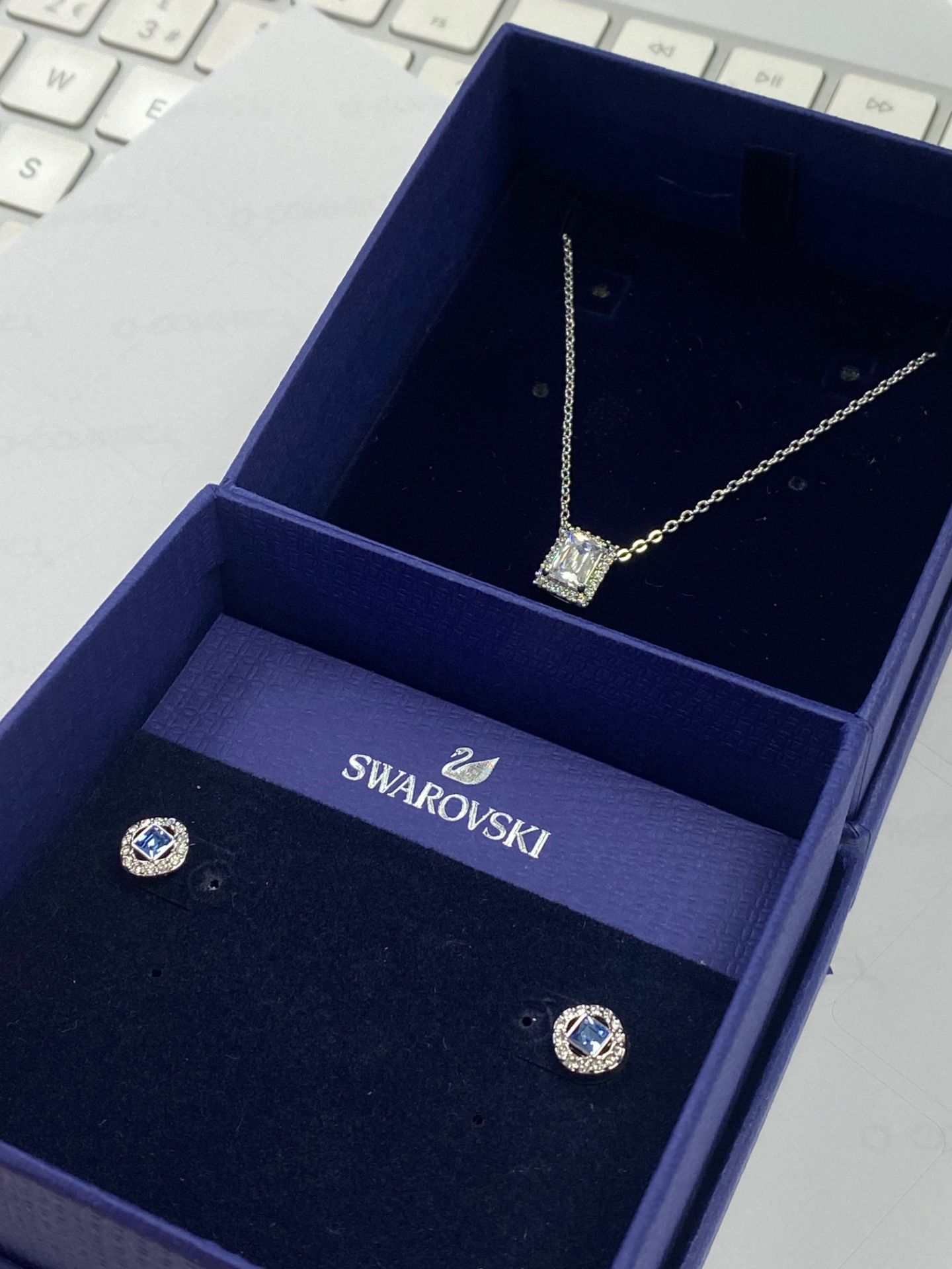 RRP £166 Swarovski Angelic Earrings & Necklace - Image 3 of 3