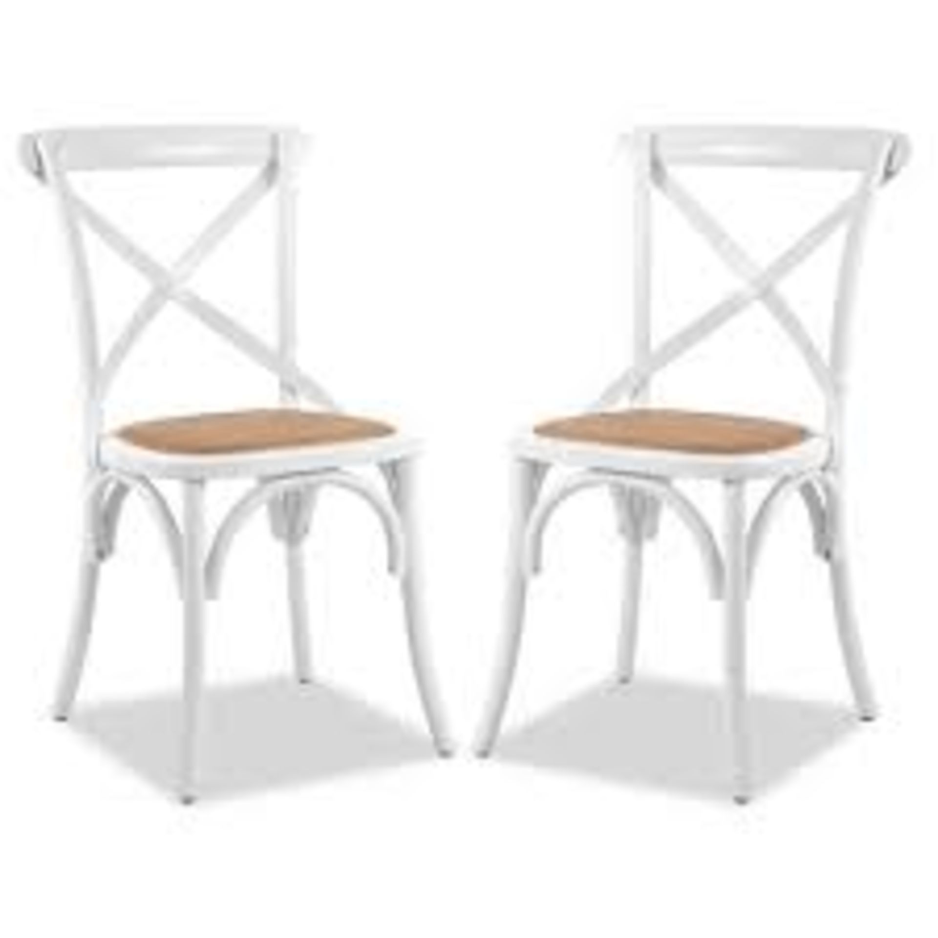 RRP £240 Ex Display Cross Back Dining Chairs In Grey X2