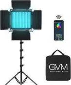 RRP £140 Boxed Like New Gvm Video Light Kit (Appears New Untested)