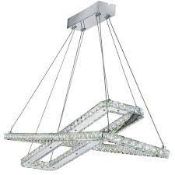 RRP £380 7123CC Clover 2Lt LED Pendant - Chrome & Clear Glass