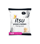 RRP £500 Itsu Eat Beautiful Prawn Crackers (Peking Duck Flavour) X25 (24X19G). Bbe 04,24.