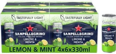 *RRP £220 San Pellegrino Lemon & Mint X10 (24X33Cl), Sparkling Ice Pink Grapefruit X24 Bottles. 3/24