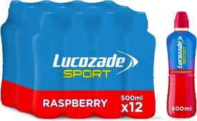 RRP £225 Lucozade Raspberry X15 (12X500Ml). Bbe 02 24.