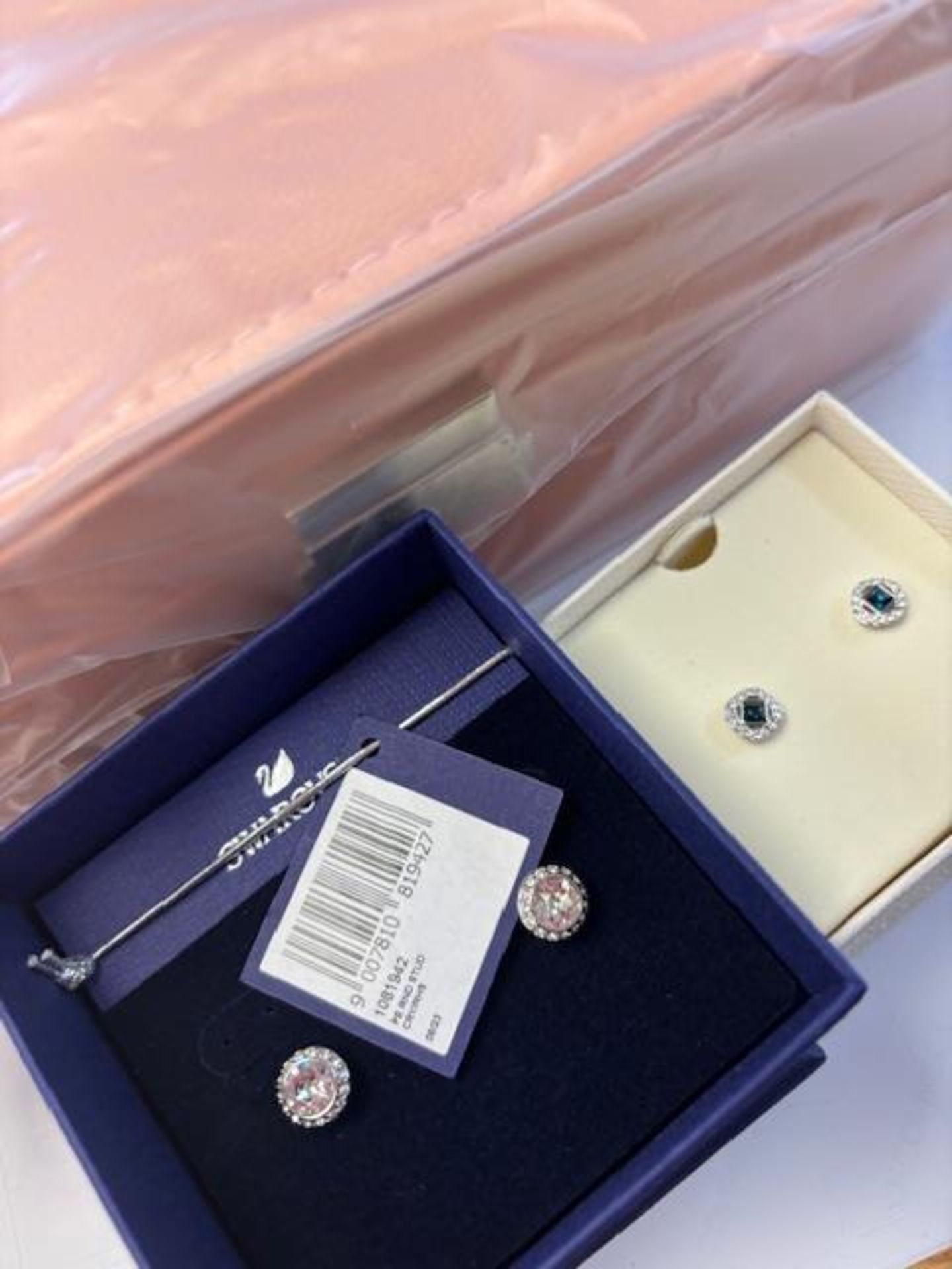 RRP £150 Swarovski Angelic Stud Earrings , Swarovski Angelic Blue Stud Earrings & Jewellery Storage - Image 2 of 2