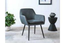 RRP £175 Brand New Boxed Charlie Bedroom Chair In Slate Grey