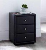 RRP £200 Brand New Tv Bed Store Bedside 3 Drawer Black