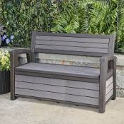 RRP £1500 - Pallet Containing Various Items Such As Keter Storage Bench, 2 Section Bin, Swing Seat A