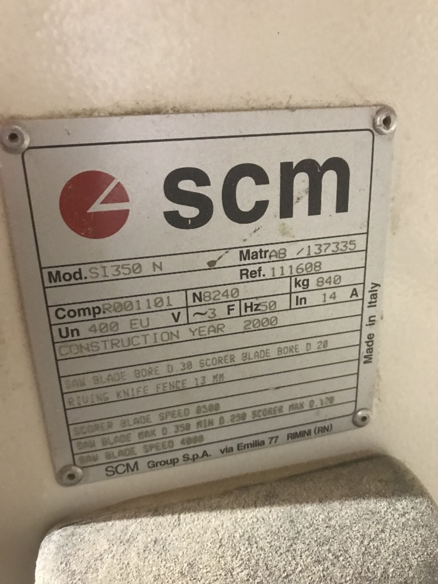 SCM Type SI 350n sliding Panel Saw - Bild 3 aus 3