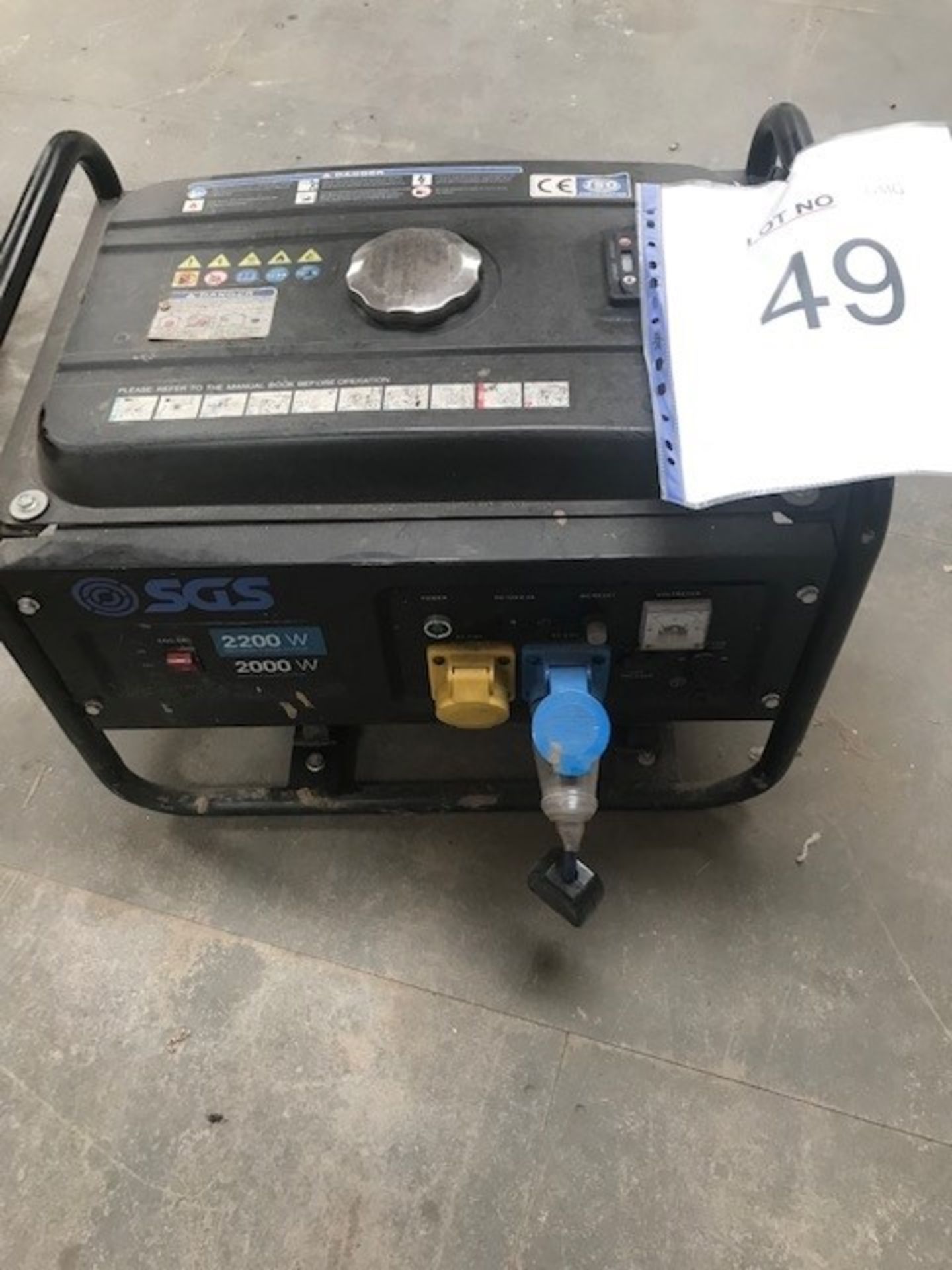 SGS 2200W 2.8KVA Heavy Duty Portable Generator