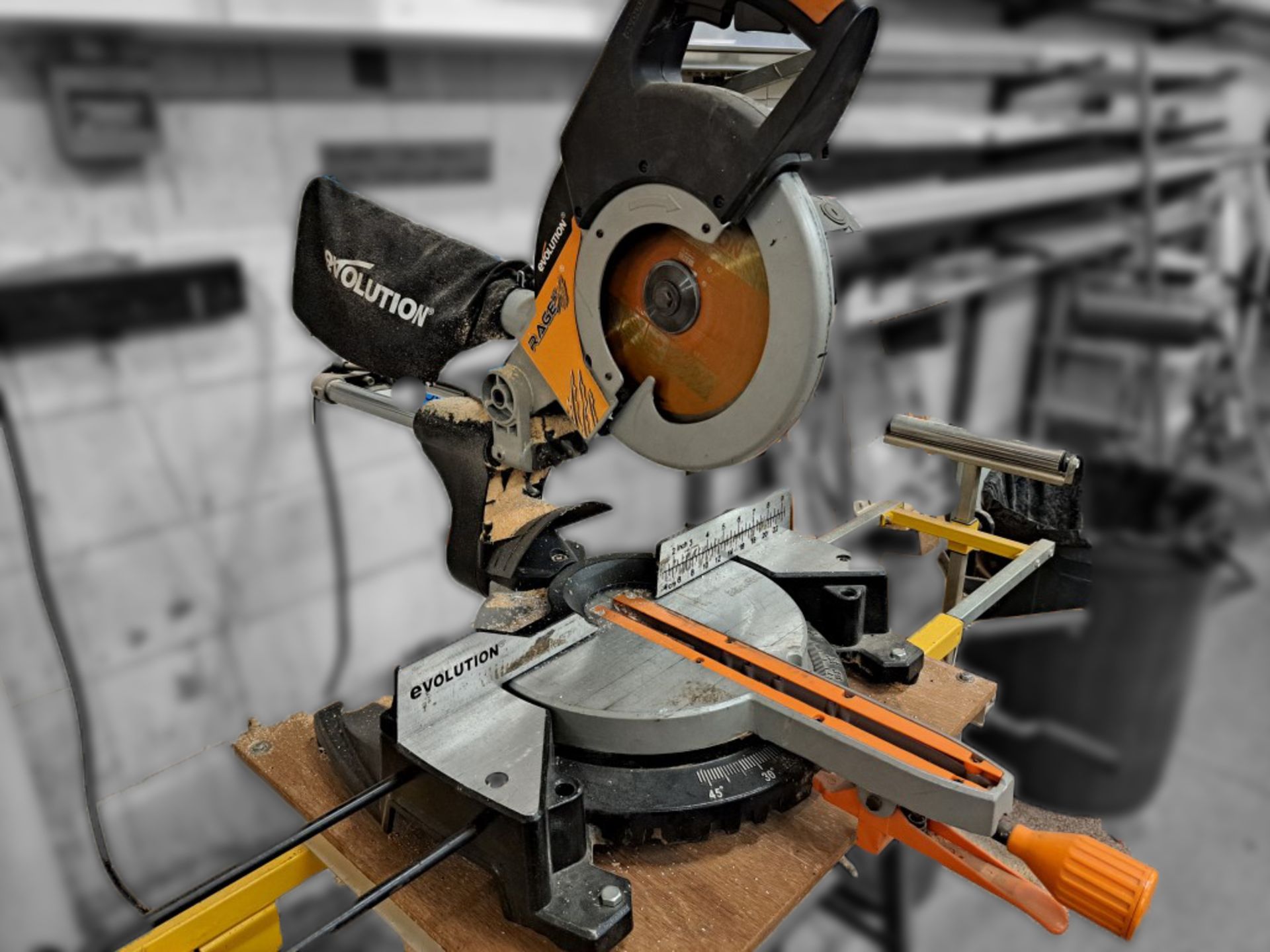 Evolution Chop Saw with Stand & Various Blades