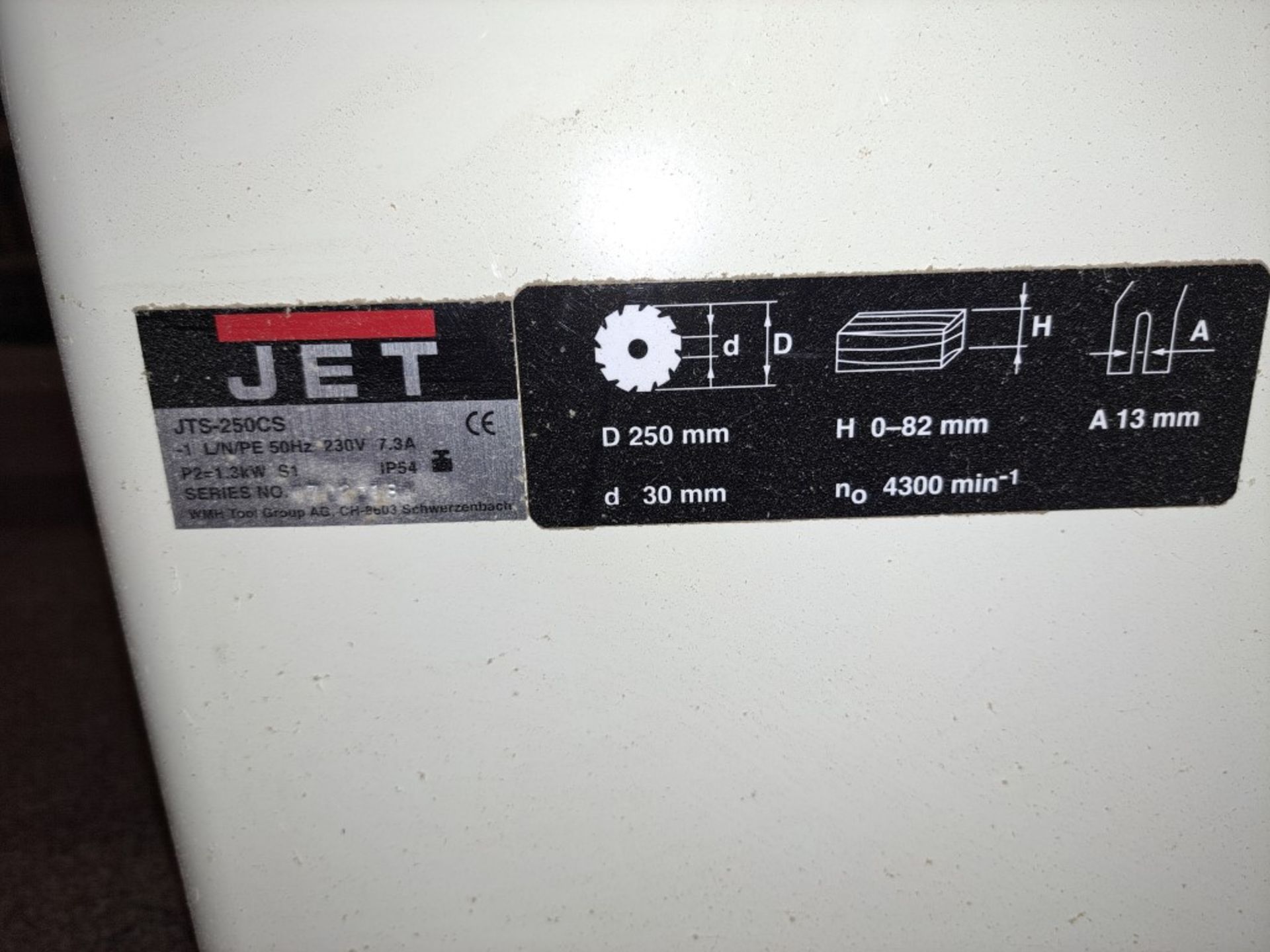 JET JTS250CS Table Saw with Various Blades - Image 2 of 2