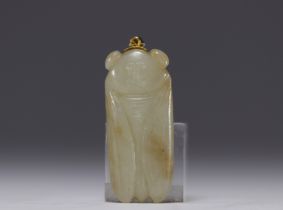 China - Carved Jade Cicada pendant.