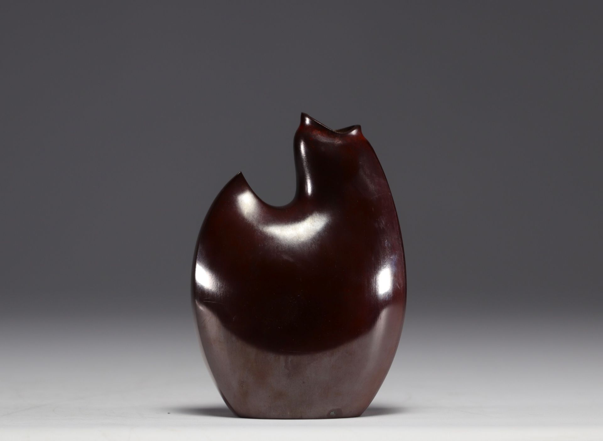 Japan - Nakajima YASUMI (1905-1986) bronze vase "Chicken" - Image 4 of 6
