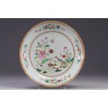 China - Qianlong porcelain plate decorated with birds and flowers, 18th century