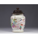 China - Famille rose covered pot