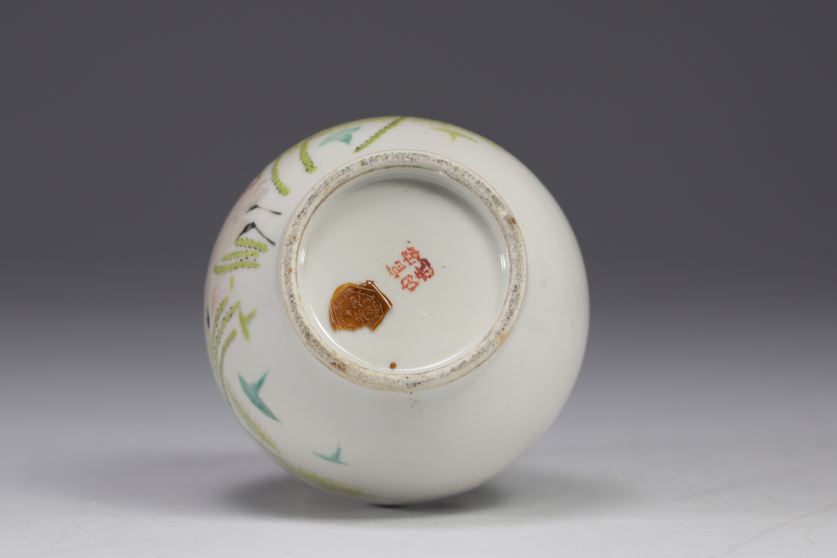 China, Qianjiang cai porcelain vase decorated with flowers and birds, 19th century. - Image 5 of 6