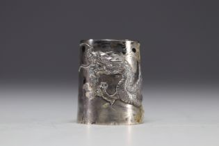 China - Sterling silver goblet with Dragon design.