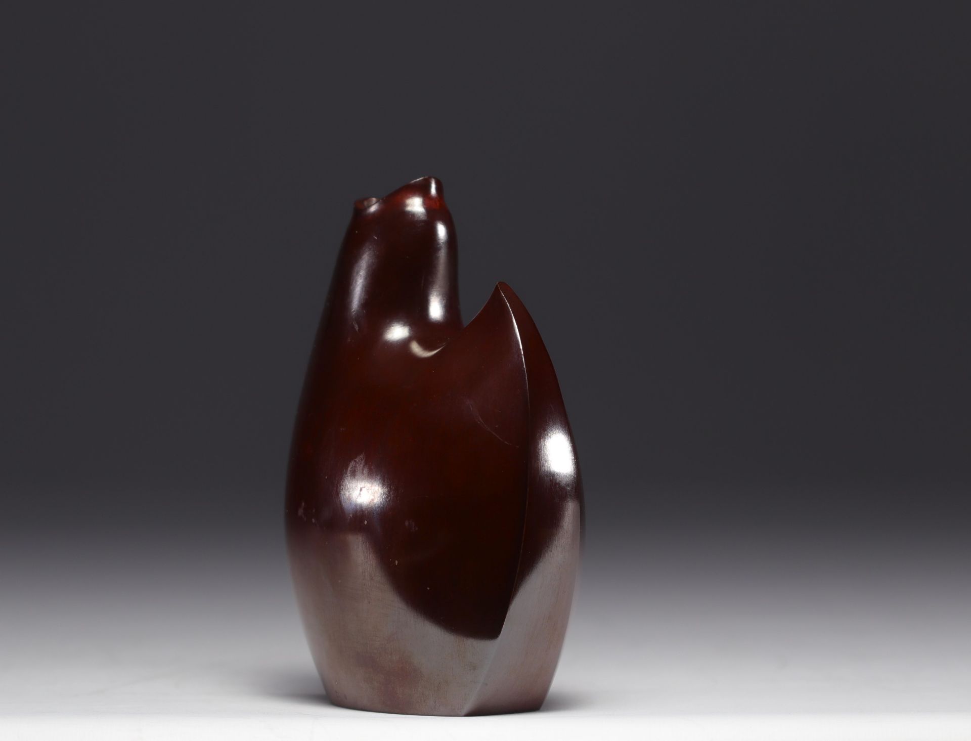Japan - Nakajima YASUMI (1905-1986) bronze vase "Chicken" - Image 5 of 6