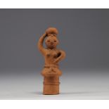 Japan - HANIWA, Funerary terracotta representing a stylised figure, 6th/9th century.
