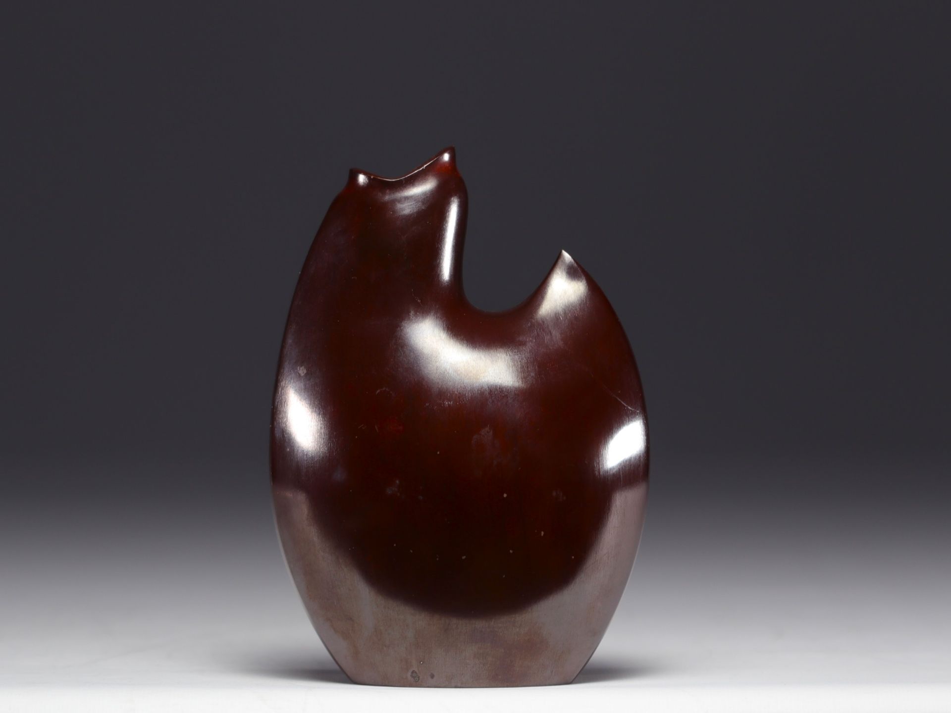 Japan - Nakajima YASUMI (1905-1986) bronze vase "Chicken" - Image 2 of 6