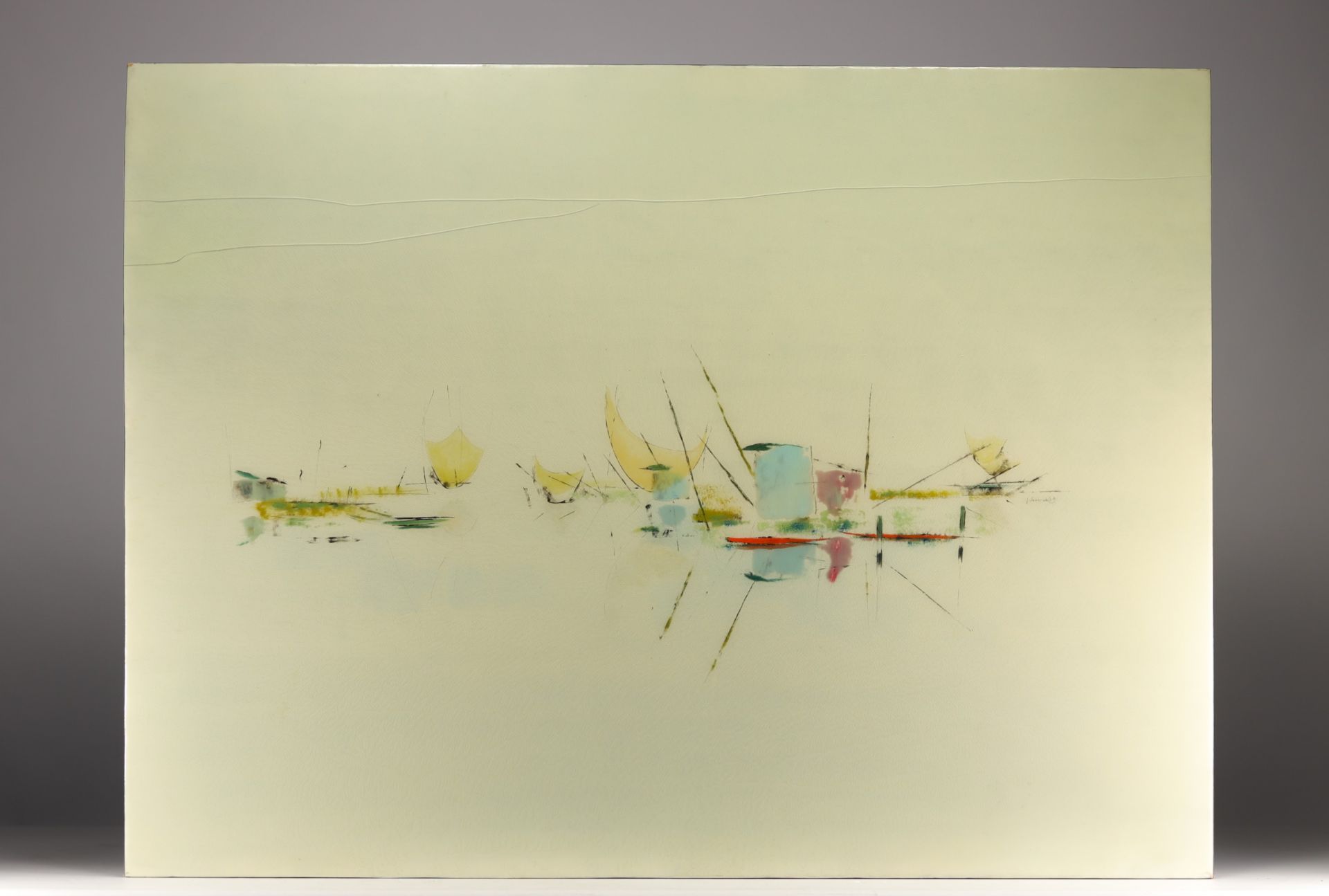 Jef VERBRAK (1924-?) - "Maritime abstraction" mixed technique in polyester, 1964. - Image 2 of 2