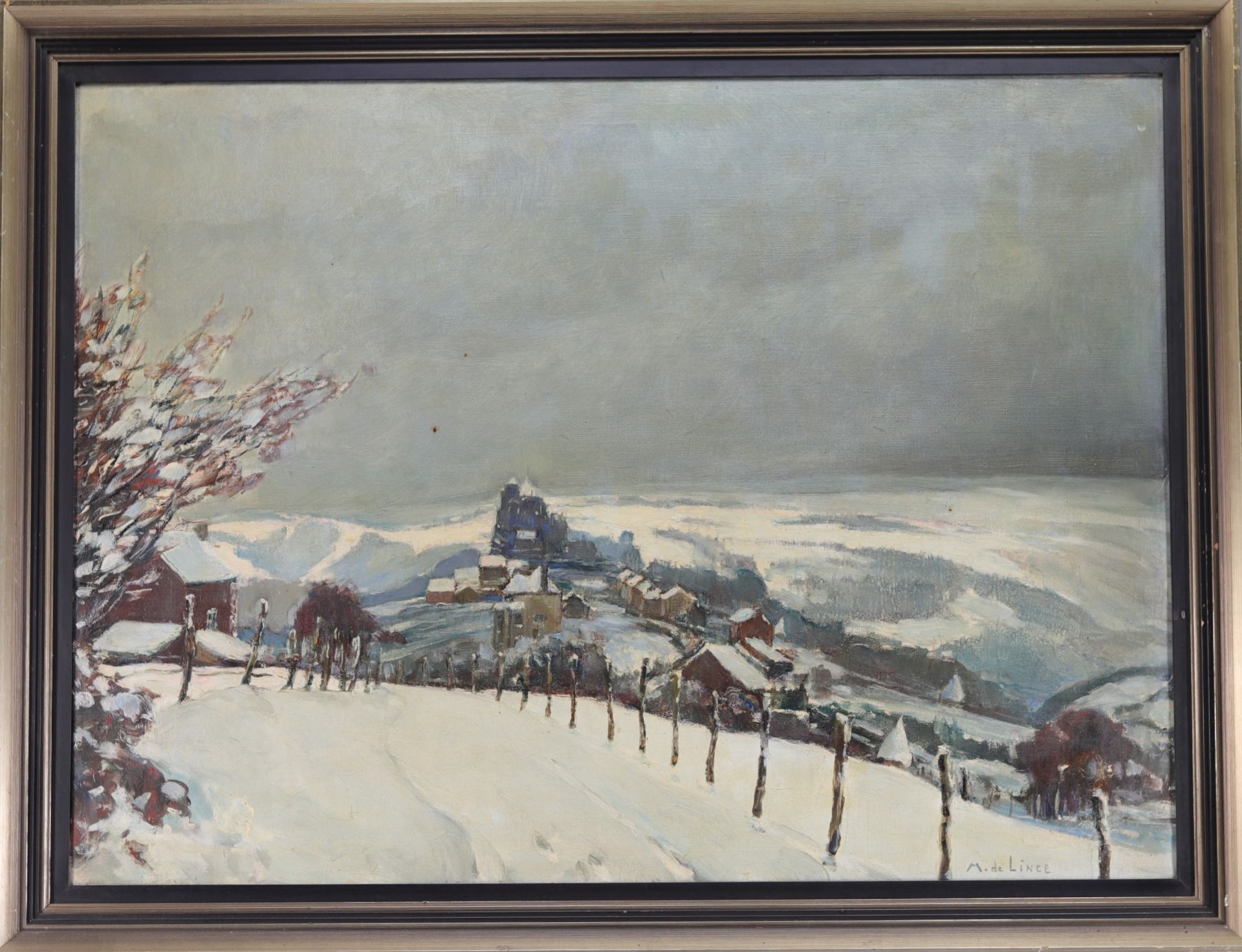 Marcel DE LINCE (1886-1958) "Chevremont in winter" Oil on canvas. - Bild 2 aus 4