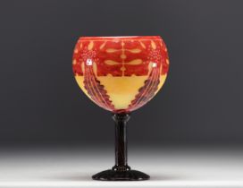 Le Verre Francais - Multilayered glass Amaranths bowl.
