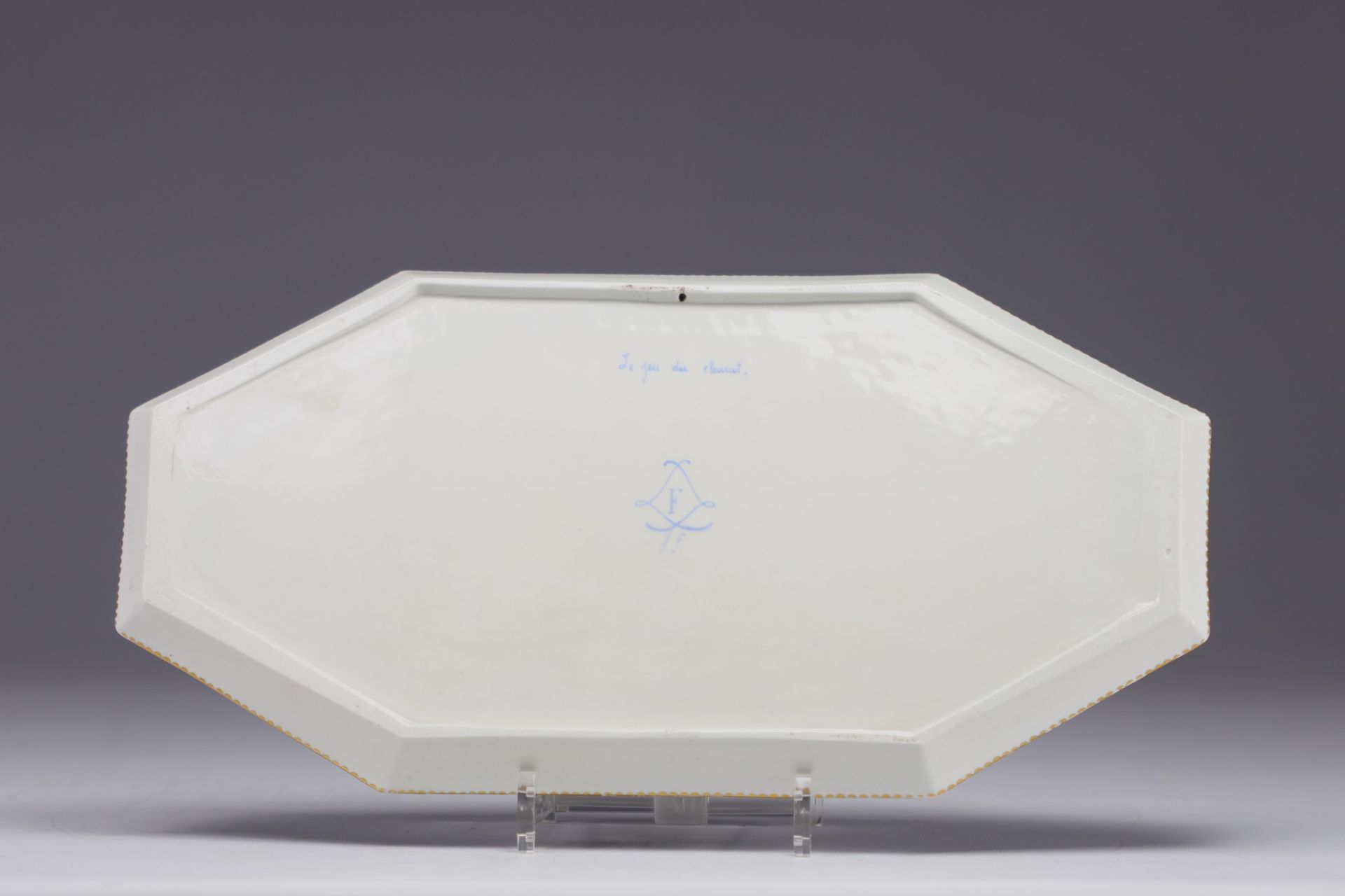 Tete a tete" service in Sevres porcelain on a celestial blue background. - Image 9 of 10