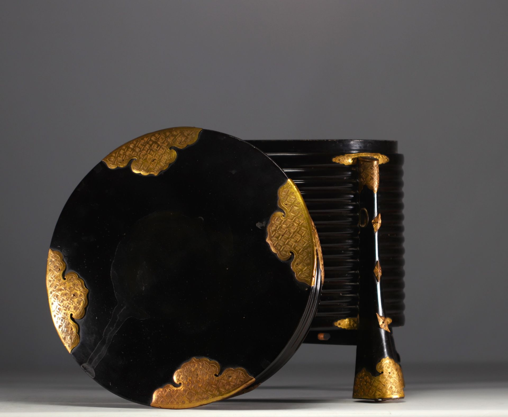 Japan - Meiji period black and gold lacquer Hokkai-Bako box, 19th century. - Image 2 of 4