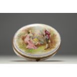 Sevres - Chateau des Tuilleries - Porcelain box decorated with a galant scene.