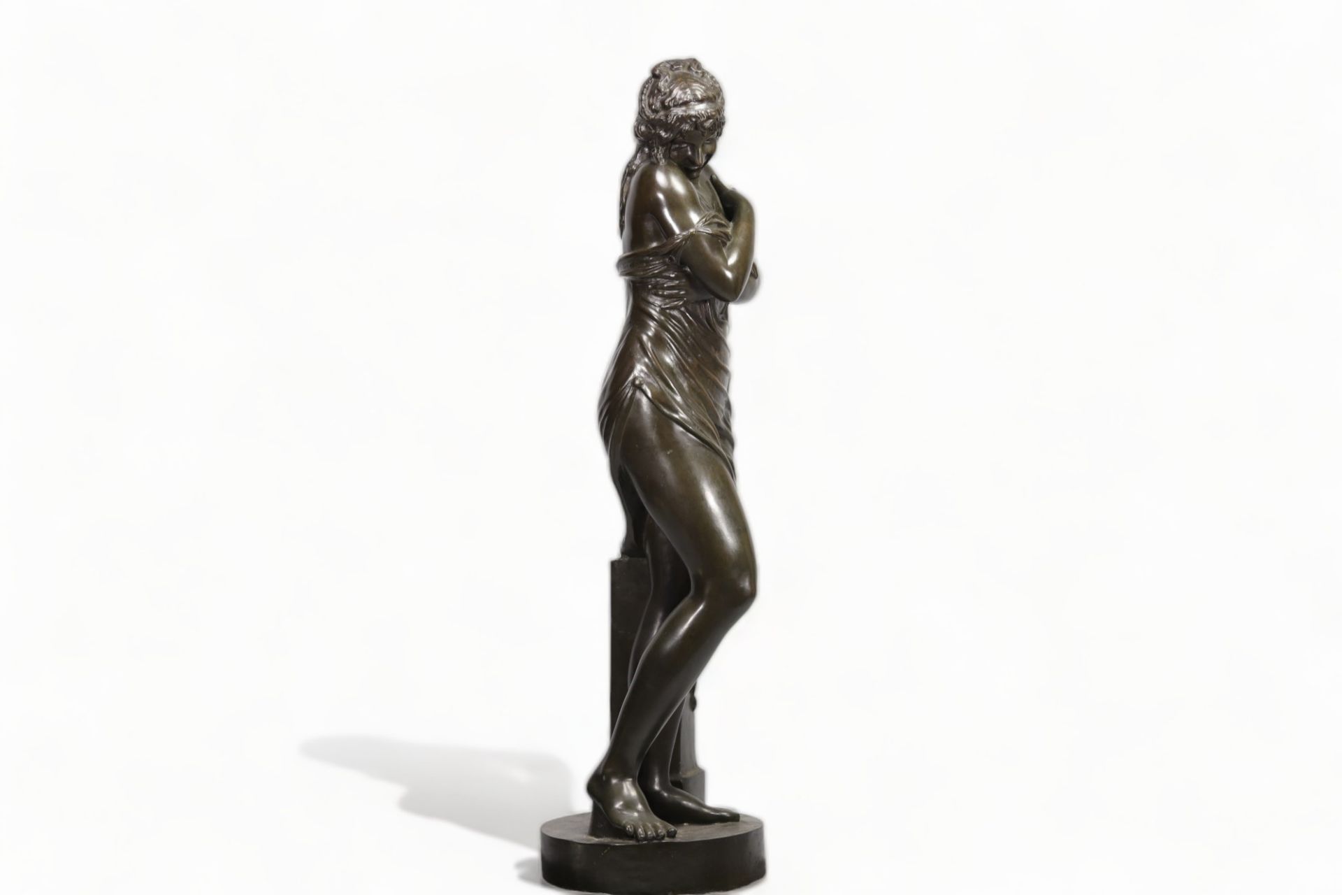 Jean-Antoine HOUDON (1741-1828) (after) "La frileuse" ("the chilly one")Â an imposing sculpture in b - Image 4 of 5