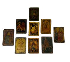 Persia - Set of nine As-Nas playing cards.