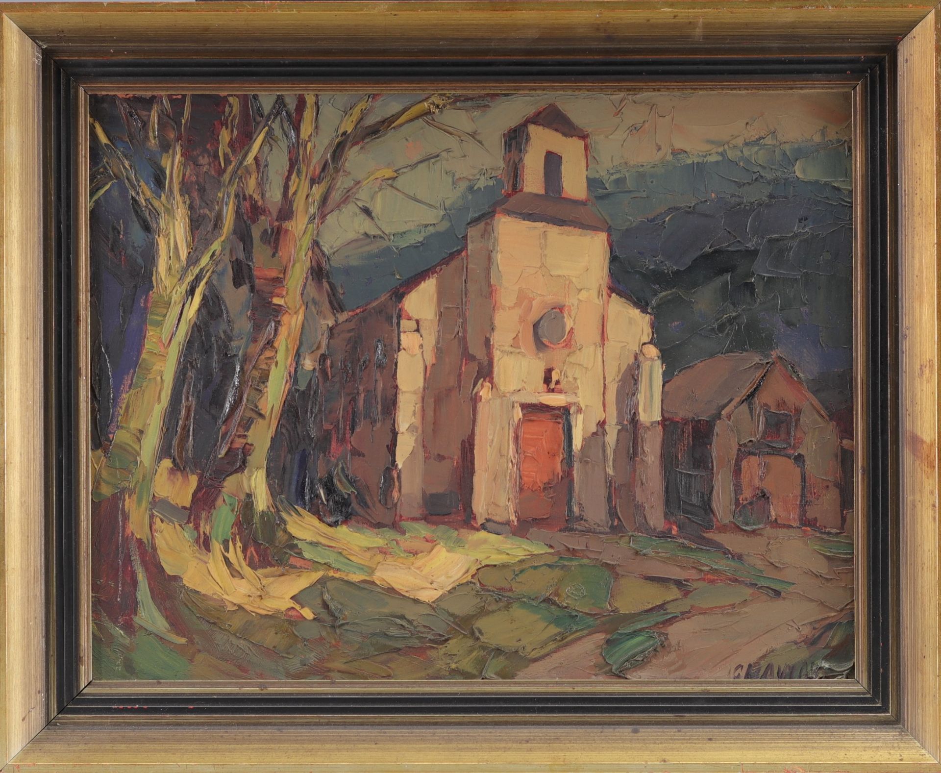 Georges HAWAY (1895-1945) "Chapel of Sy" Oil on panel. - Bild 2 aus 4