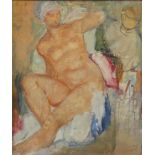 Paul ARTOT (1875-1958) "Jeune femme nue" oil on board.