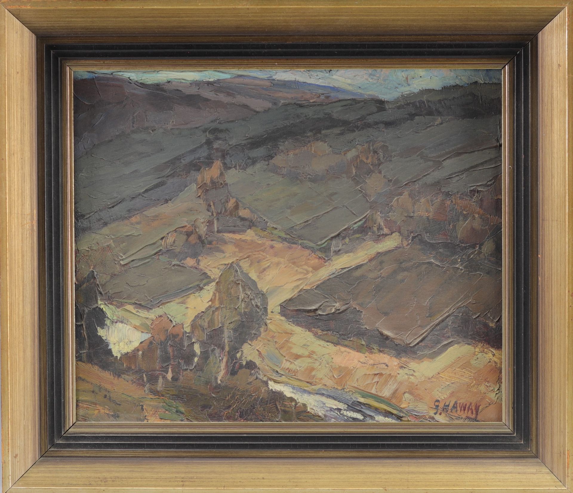 Georges HAWAY (1895-1945) "View of the countryside" Oil on panel. - Bild 2 aus 3