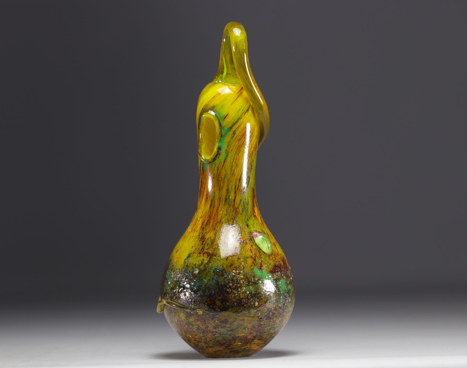 DAUM Nancy - "Coloquinte au Scarabee", rare fructiforme vase.