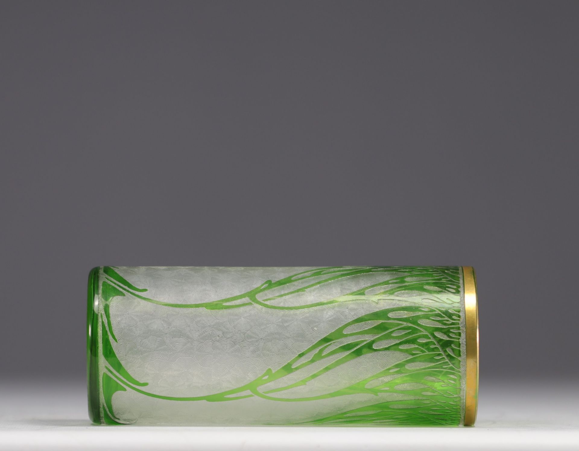 Baccara - Multi-layered glass and gilded roller vase. - Bild 4 aus 5